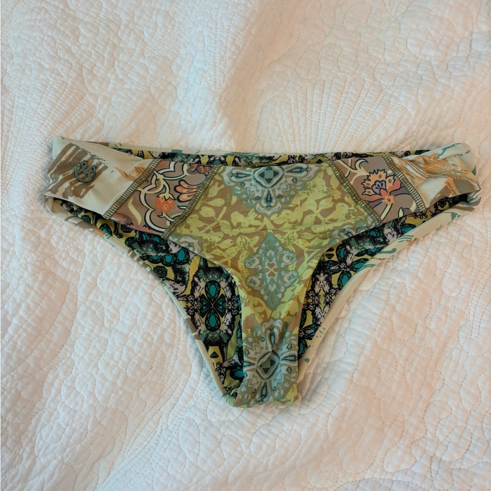 Maaji Yellow and Green Patterned Bikini Bottom